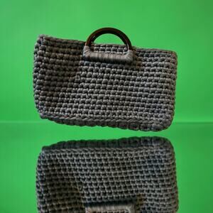 Handmade By Mochet Grey Chunky Crochet Knit Bag